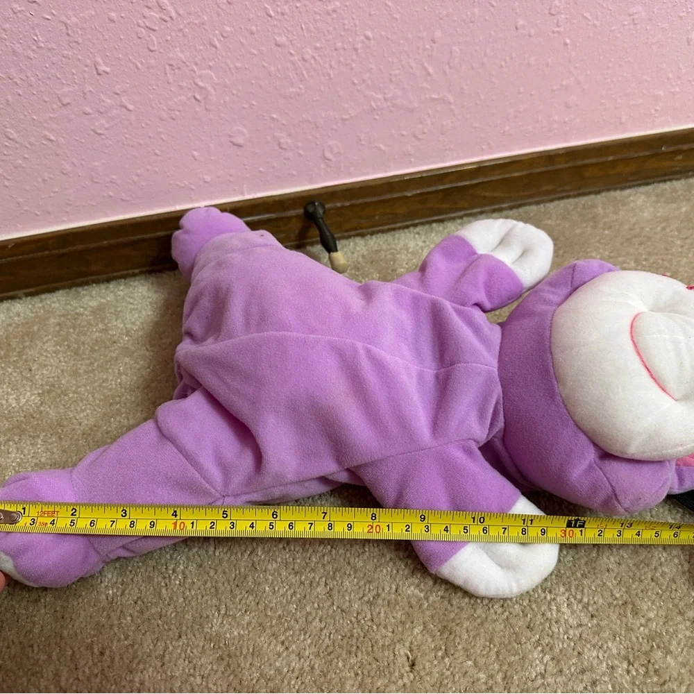 Fisher Price Rumple Cat Bear Purple Blue Nose Plush Soft Toy Vintage 1998 14”